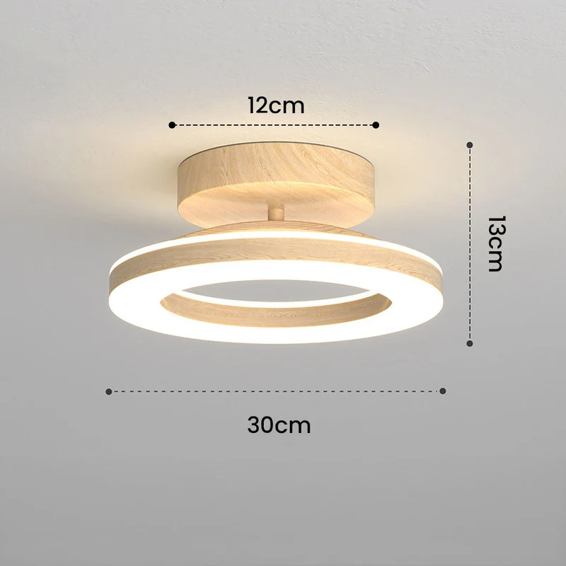 LED Plafondlamp Disc Rond Metaal Hout Modern Stijlvol Energiezuinig Hal Slaapkamer Eetkamer Verlichting | Sansoti