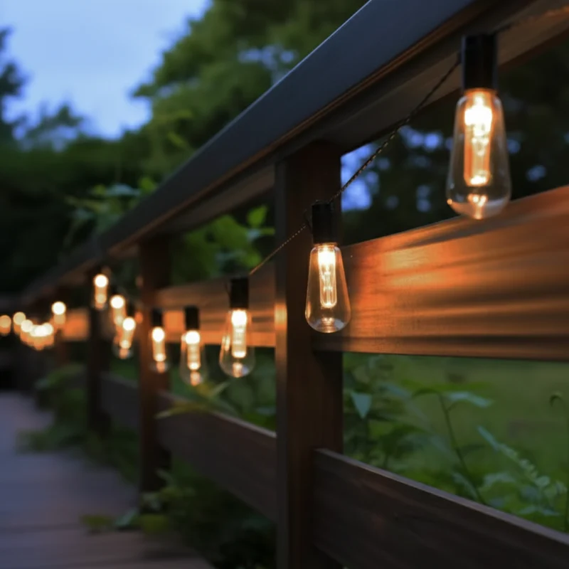 Zonne-energie Lichtsnoer Vintage Edison LED 10 Meter Waterdicht IP65 Sfeerverlichting Tuin Terras Camping | Sansoti