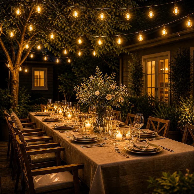 Zonne-energie Lichtsnoer Vintage Edison LED 10 Meter Waterdicht IP65 Sfeerverlichting Tuin Terras Camping | Sansoti