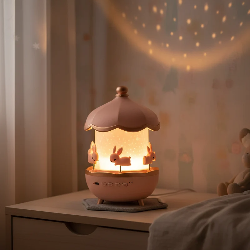 Kinderkamer Nachtlampje Projector met Muziek en 12 Thema's voor Rustgevende Avondroutine Slaap Sfeer | Sansoti