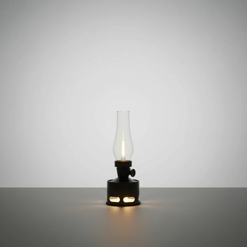 Oplaadbare Vintage Lantaarn LED met Kantelbeveiliging en Blaas-Uitfunctie 4000mAh Batterij 10 Lichtstanden | Sansoti