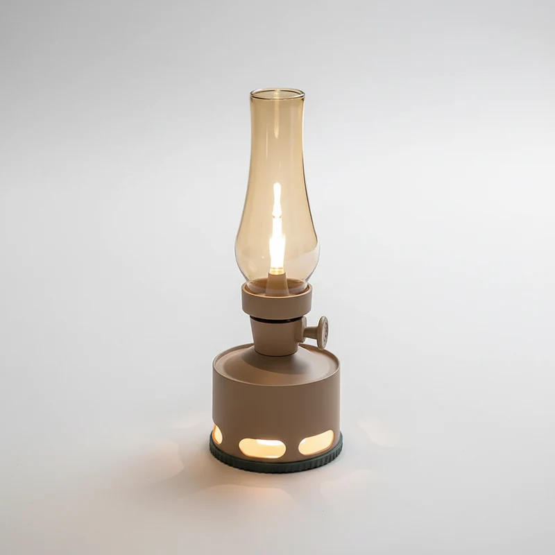 Oplaadbare Vintage Lantaarn LED met Kantelbeveiliging en Blaas-Uitfunctie 4000mAh Batterij 10 Lichtstanden | Sansoti