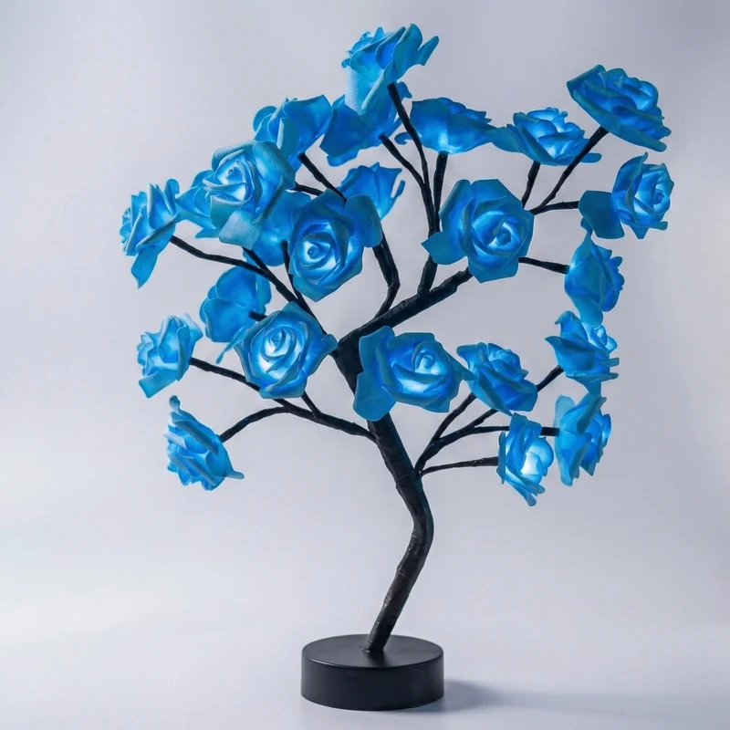 Bloemenlamp met Handgemaakte Rozen 46cm USB Batterij Nachtlamp Decoratieve Tafellamp Romantisch Stemmingslicht | Sansoti