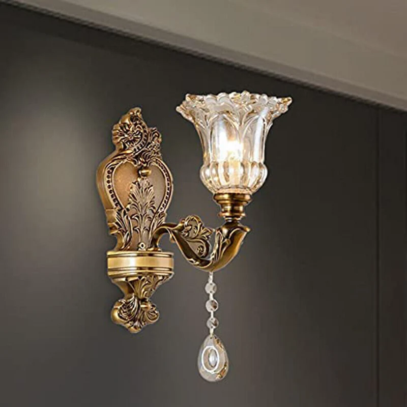 Wandlamp Vintage Goudkleurig Metaal Instelbaar Licht E14 Fitting Klassieke Stijl Sfeerlamp Woonkamer | Sansoti