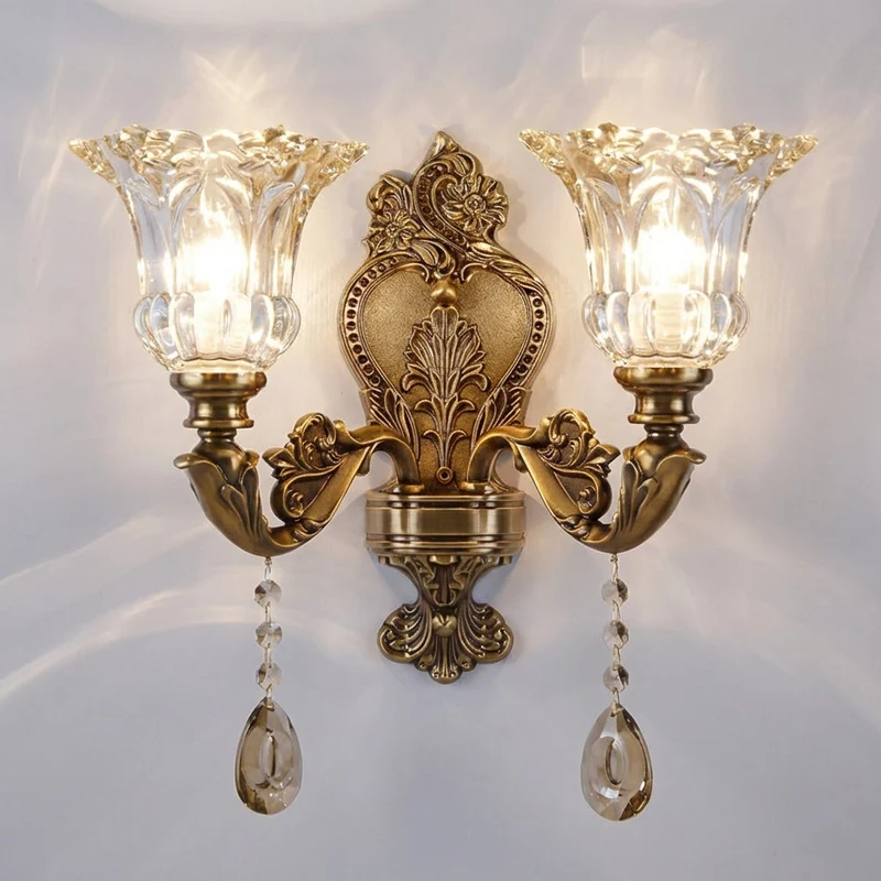 Wandlamp Vintage Goudkleurig Metaal Instelbaar Licht E14 Fitting Klassieke Stijl Sfeerlamp Woonkamer | Sansoti
