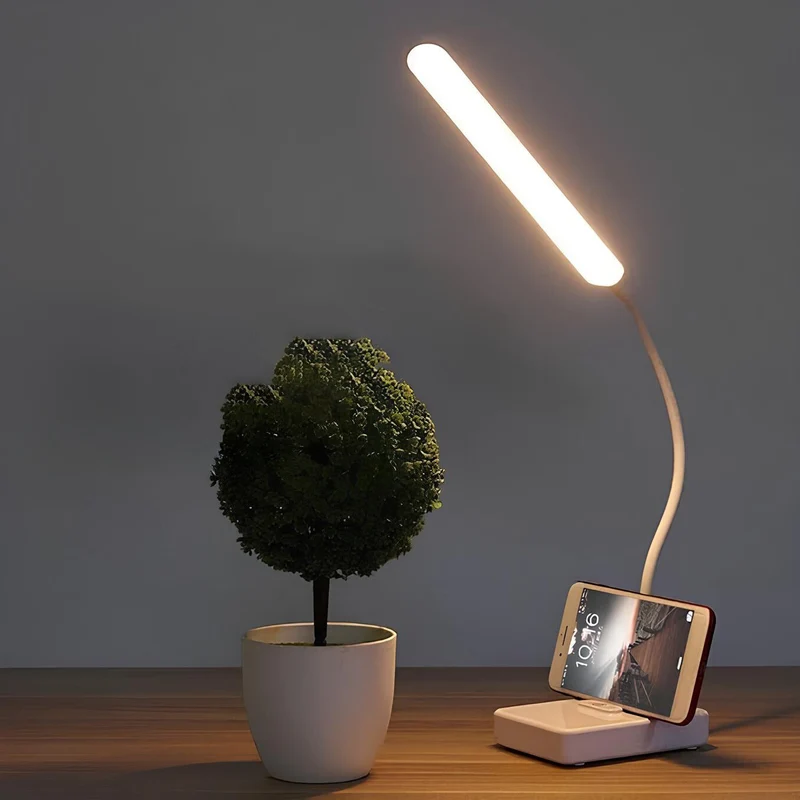Bureaulamp met Flexibele Arm Oplaadbaar Dimbaar LED Licht voor Bureau Werkkamer Modern Design Tafelverlichting | Sansoti
