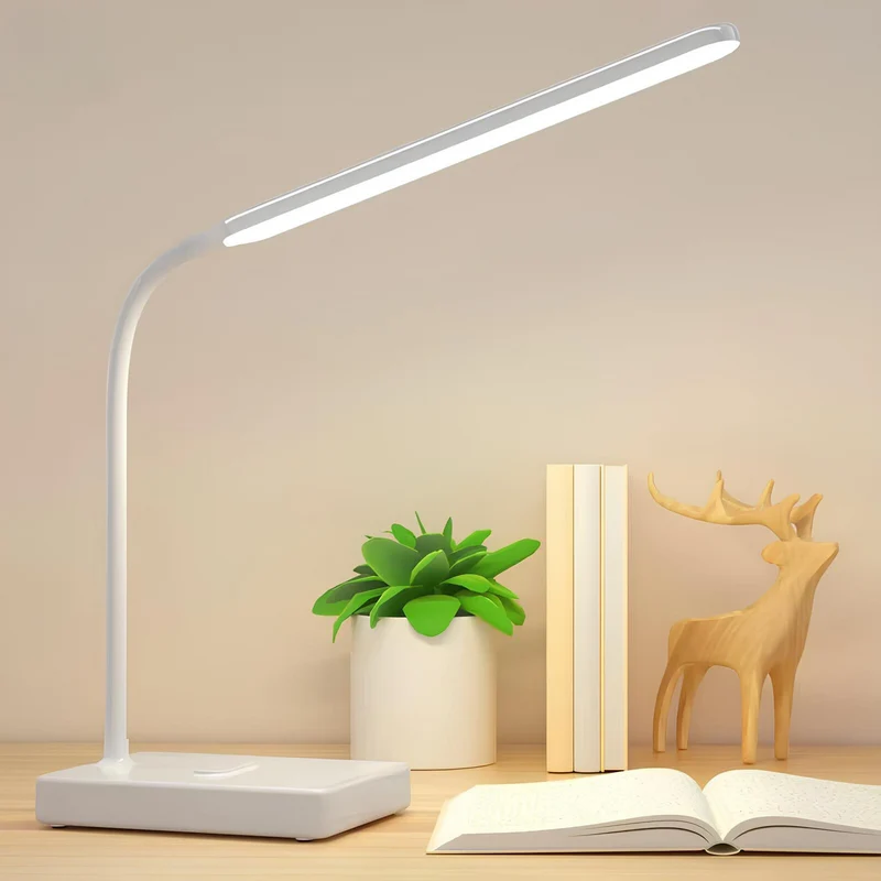 Bureaulamp met Flexibele Arm Oplaadbaar Dimbaar LED Licht voor Bureau Werkkamer Modern Design Tafelverlichting | Sansoti