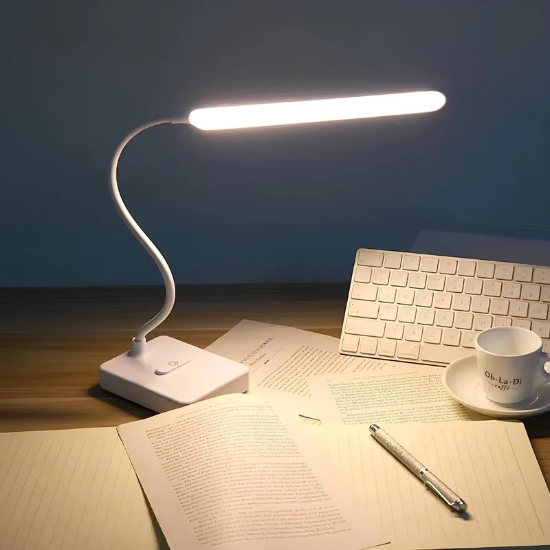 Bureaulamp met Flexibele Arm Oplaadbaar Dimbaar LED Licht voor Bureau Werkkamer Modern Design Tafelverlichting | Sansoti