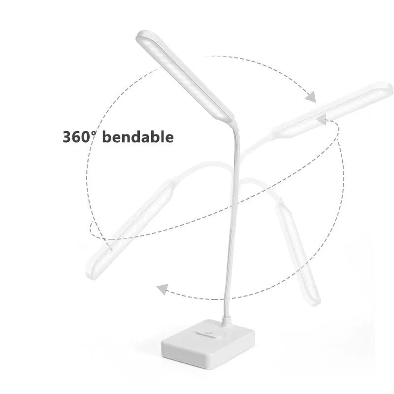 Bureaulamp met Flexibele Arm Oplaadbaar Dimbaar LED Licht voor Bureau Werkkamer Modern Design Tafelverlichting | Sansoti