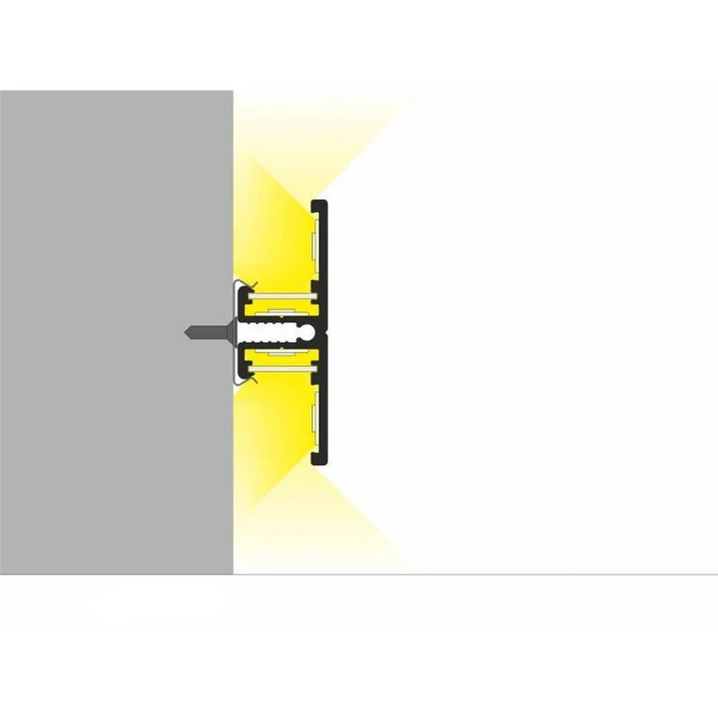 Aufbau-Wandprofil T-Form 200cm Schwarz für LED-Strips