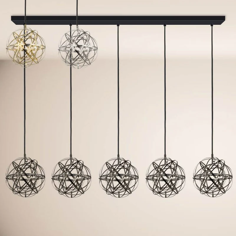 s.luce Atom LED Esstisch-Pendelleuchte 2 bis 5-flammig Balken 160cm