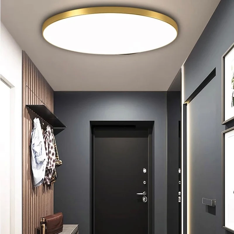 Ronde Plafondlamp Vlak Design LED Acryl Zwart Wit Goud Zilver Moderne Plafondverlichting Energiebesparend Woonkamer Slaapkamer | Sansoti