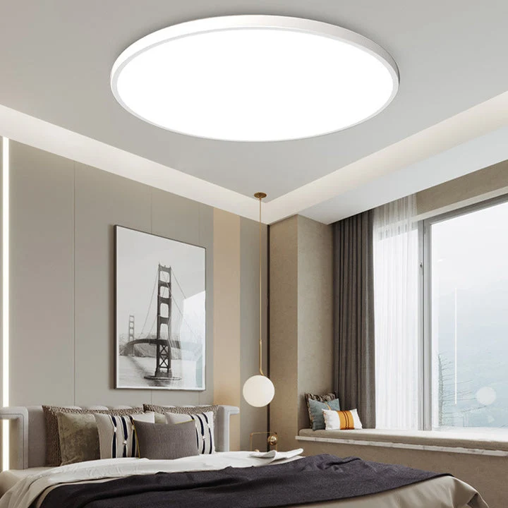 Ronde Plafondlamp Vlak Design LED Acryl Zwart Wit Goud Zilver Moderne Plafondverlichting Energiebesparend Woonkamer Slaapkamer | Sansoti
