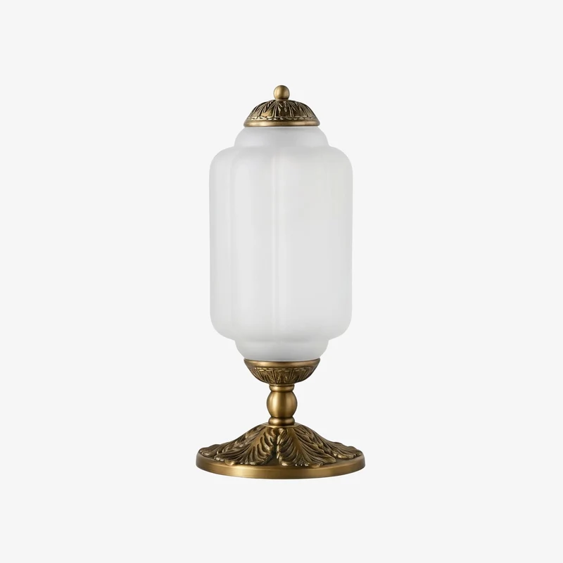 Glazen Tafellamp met Scallop Design Vintage Stijl Slaapkamer Woonkamer Accentverlichting Zwart Messing Matglas | Sansoti