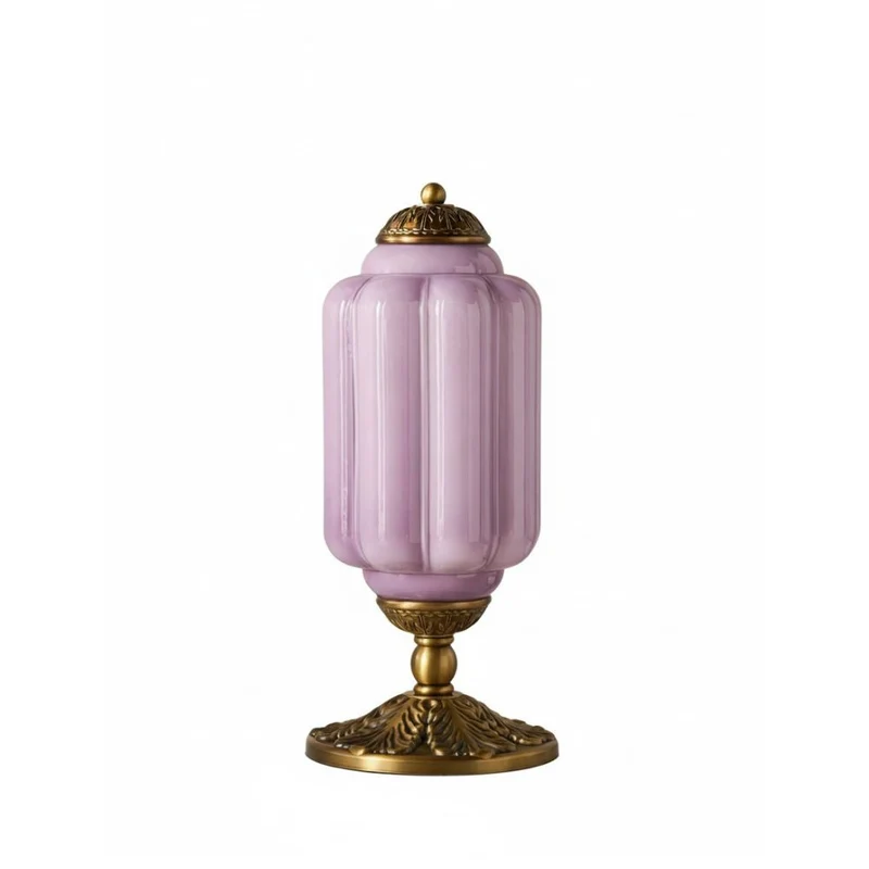 Glazen Tafellamp met Scallop Design Vintage Stijl Slaapkamer Woonkamer Accentverlichting Zwart Messing Matglas | Sansoti