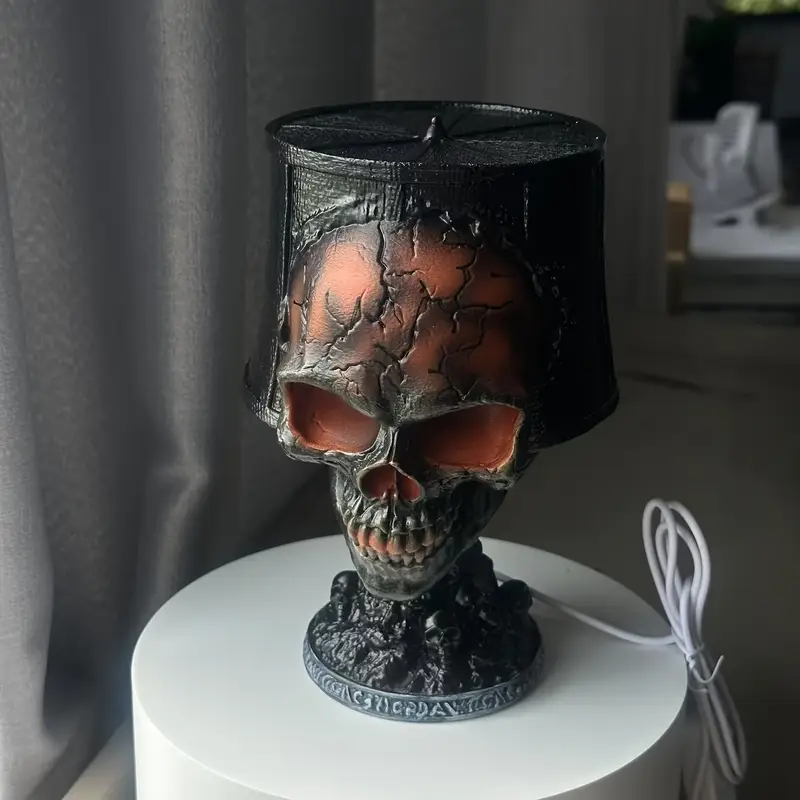 Schedel Lavalampe Rood-Oranje 20cm Sfeerlicht Decoratieve Tafellamp met Vloeiend Effect Modern Design | Sansoti