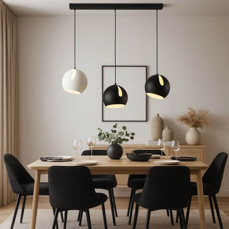s.luce Ball Esstisch-Pendelleuchte drehbarer Schirm Ø 20cm 160cm Baldachin