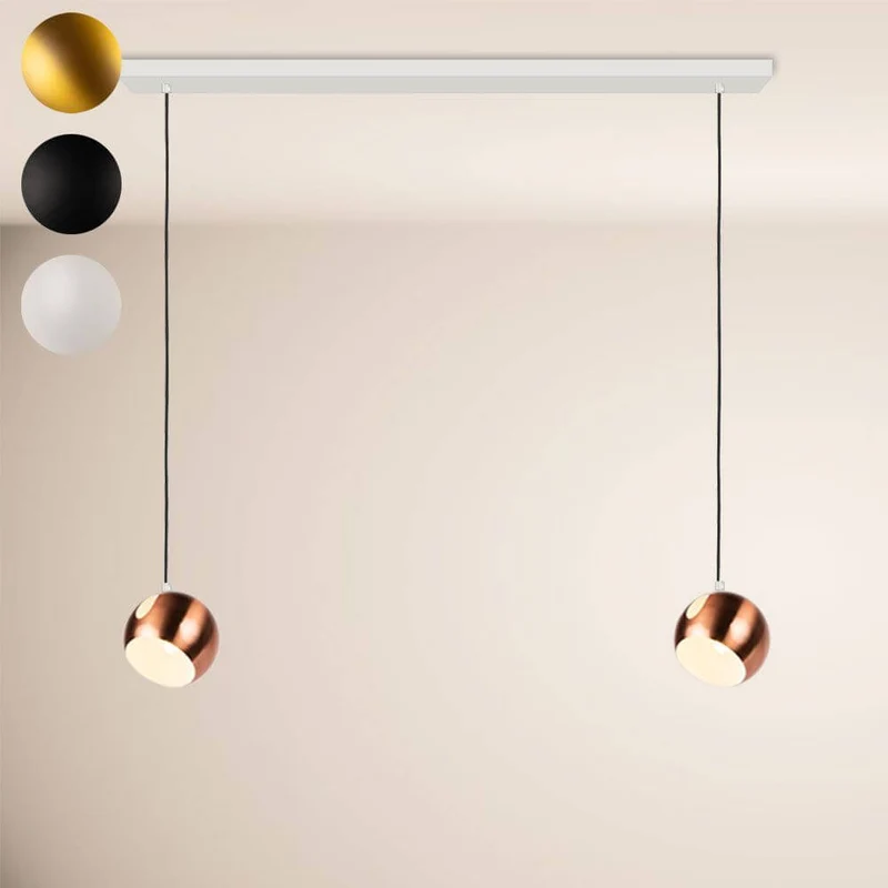 s.luce Ball Esstisch-Pendelleuchte drehbarer Schirm Ø 20cm 160cm Baldachin