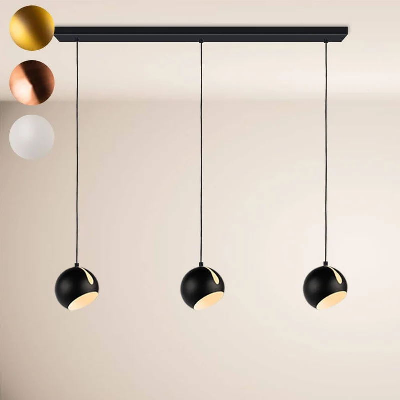 s.luce Ball Metall Esszimmerlampe Kombination Ø 20cm 120cm