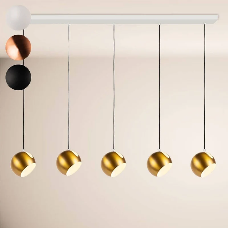 s.luce Ball Metall Esszimmerlampe Kombination Ø 20cm 120cm