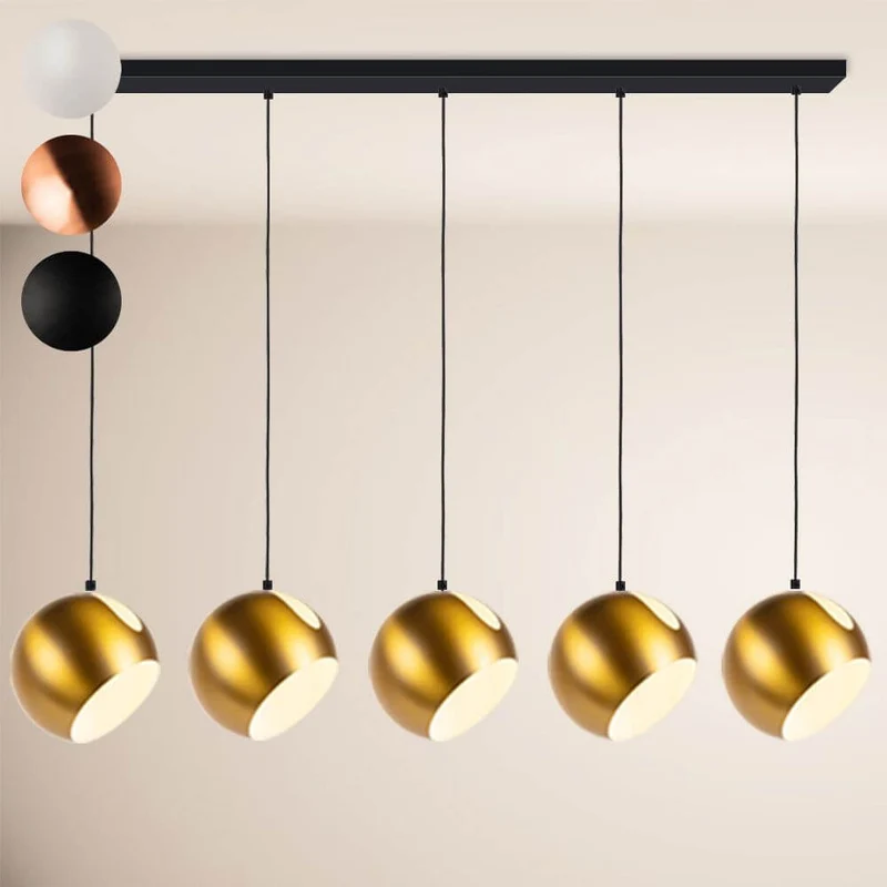 s.luce Ball Esstisch-Hängelampe Ø 30cm drehbarer Schirm 120cm