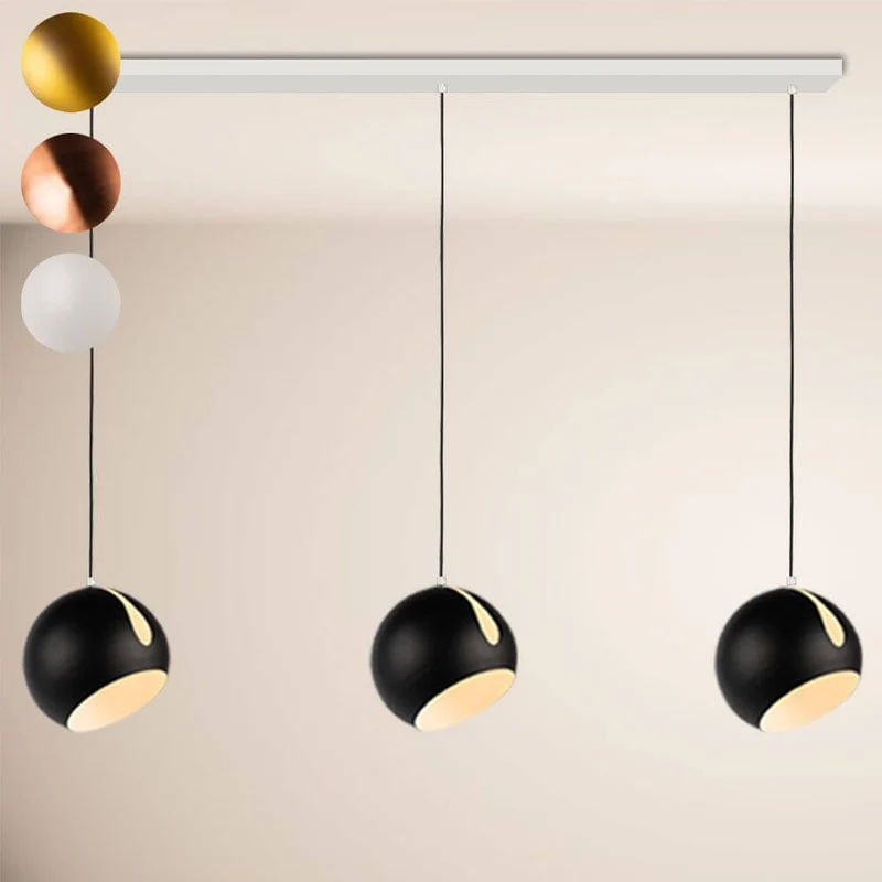 s.luce Ball Esstisch-Hängelampe Ø 30cm drehbarer Schirm 120cm