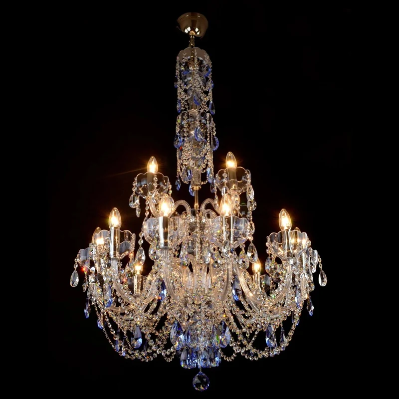 Casa Padrino Luxus Barock Kristall Kronleuchter Silber Ø 80 x H. 130 cm - Prunkvolle Messing Kronleuchter mit böhmischem Kristallglas - Barock Möbel - Edel & Prunkvoll