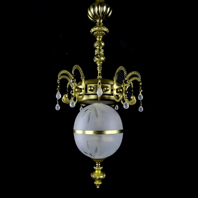 Casa Padrino Luxus Barock Kristall Kronleuchter Gold Ø 27 x H. 110 cm - Prunkvolle Messing Kronleuchter mit böhmischem Kristallglas - Barock Möbel - Edel & Prunkvoll