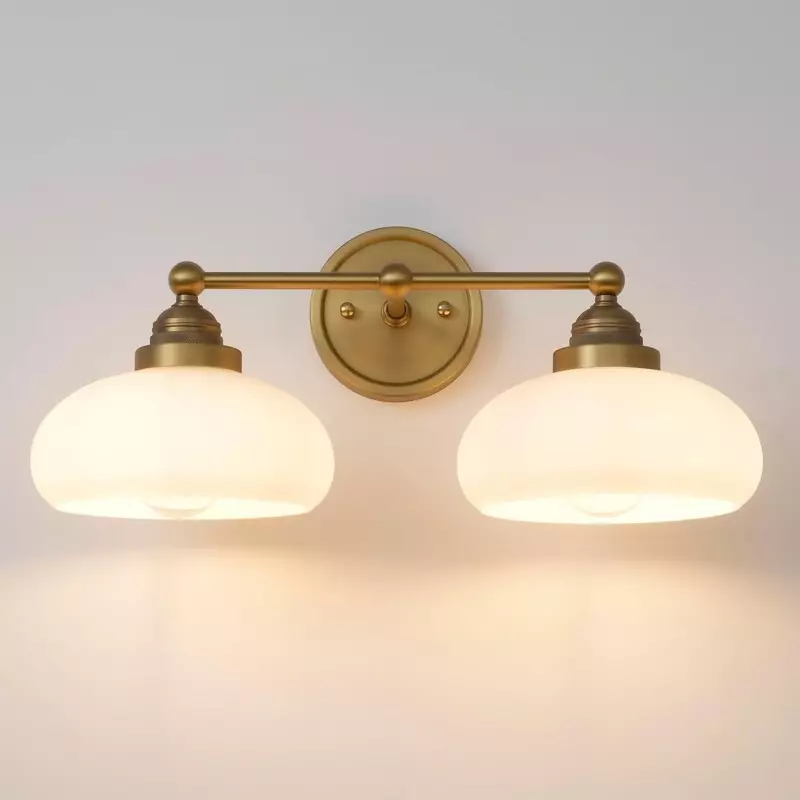 Vintage Wandlamp Melkwit Glas Industriële Stijl Verlichting Slaapkamer Gang | Sansoti