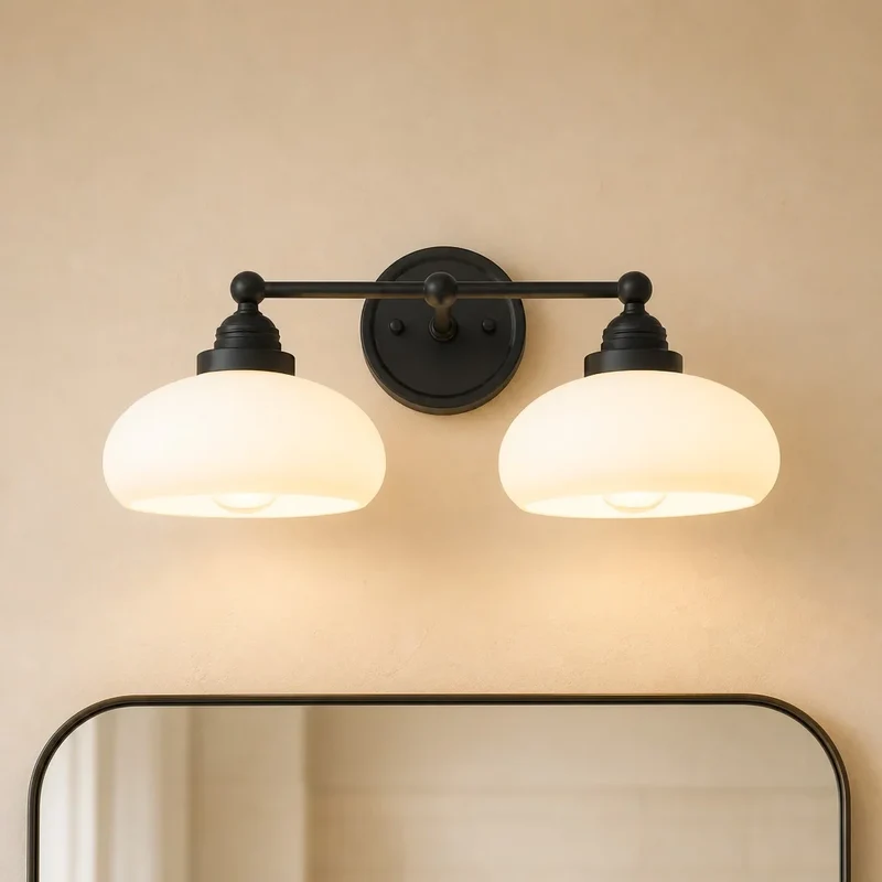 Vintage Wandlamp Melkwit Glas Industriële Stijl Verlichting Slaapkamer Gang | Sansoti