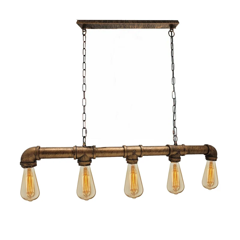 Hanglamp Industrieel Steampunk Waterpijp Koper Ijzer 110cm Vintage Plafondlamp Retro