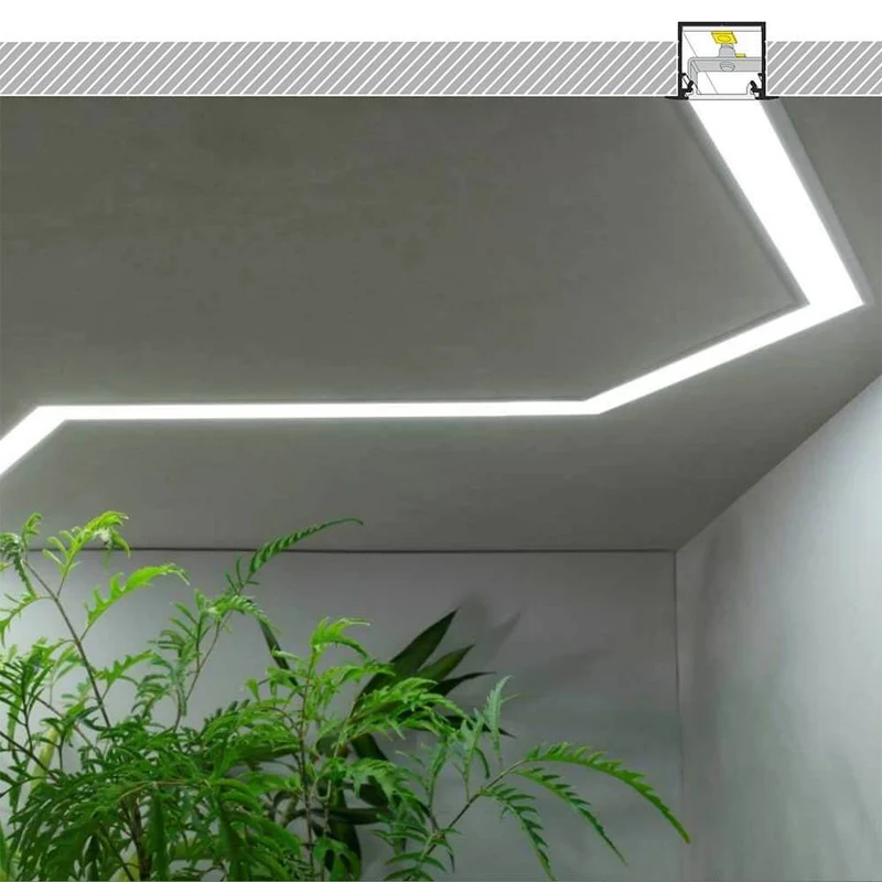 XXL Einbauprofil 200cm Schwarz ohne Abdeckung für LED-Strips