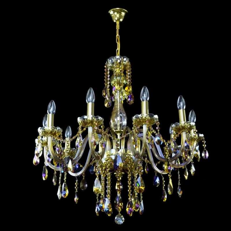 Casa Padrino Luxus Barock Kristall Kronleuchter Gold Ø 77 x H. 75 cm - Prunkvolle Messing Kronleuchter mit böhmischem Kristallglas - Barock Möbel - Edel & Prunkvoll
