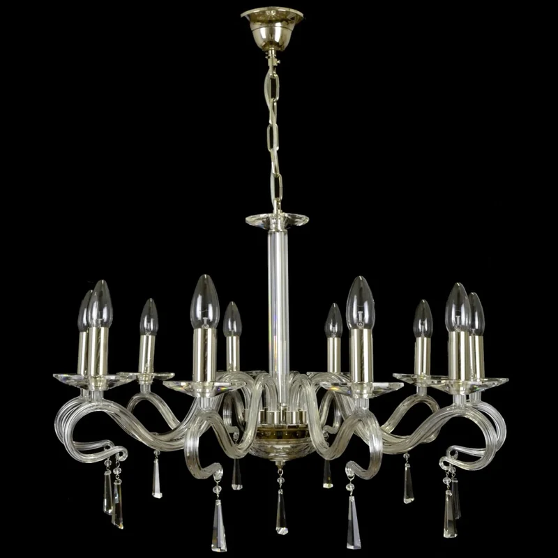 Casa Padrino Luxus Barock Kristall Kronleuchter Gold Ø 61 x H. 45 cm - Prunkvolle Messing Kronleuchter mit böhmischem Kristallglas - Barock Möbel - Edel & Prunkvoll