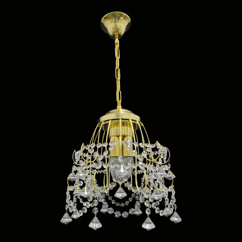 Casa Padrino Luxus Barock Kristall Kronleuchter Gold Ø 30 x H. 35 cm - Prunkvolle Messing Kronleuchter mit böhmischem Kristallglas - Barock Möbel - Edel & Prunkvoll