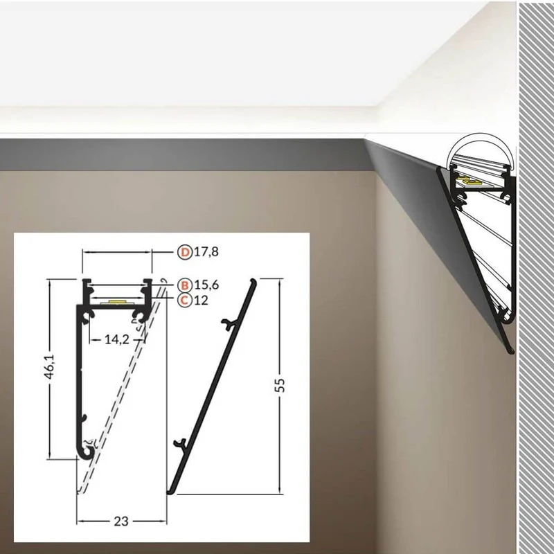 LED Aluminium Profil 2m Aufbau