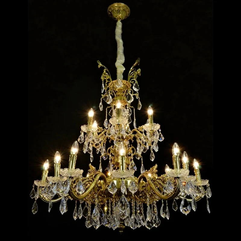 Casa Padrino Luxus Barock Kristall Kronleuchter Gold Ø 112 x H. 135 cm - Prunkvolle Messing Kronleuchter mit böhmischem Kristallglas - Barock Möbel - Edel & Prunkvoll