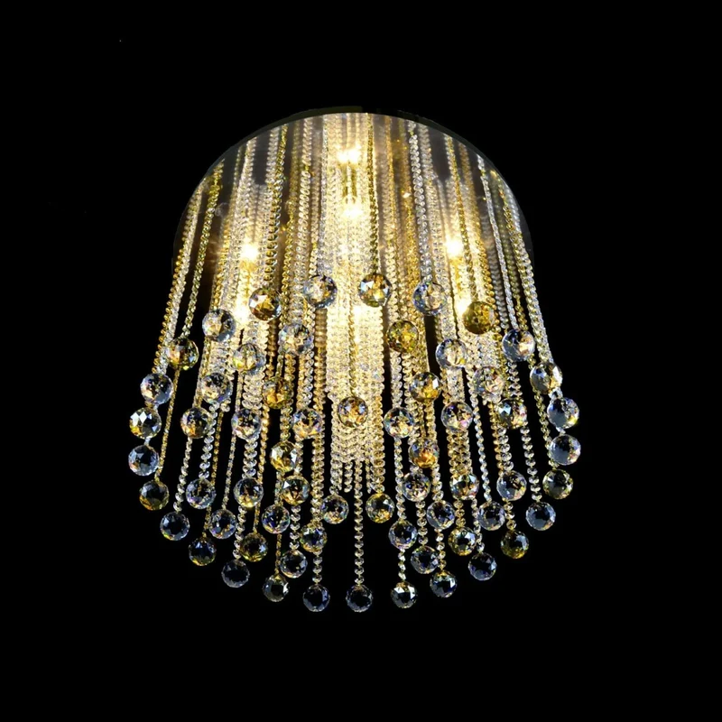 Casa Padrino Luxus Kristall Kronleuchter Gold Ø 60 x H. 50 cm - Prunkvolle Messing Kronleuchter mit böhmischem Kristallglas - Barock Möbel - Edel & Prunkvoll