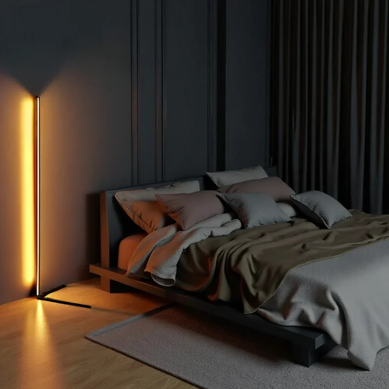 Vloerlamp LED Dimbaar Afstandsbediening 142cm Aluminium Minimalistisch Woonkamer Slaapkamer | Sansoti
