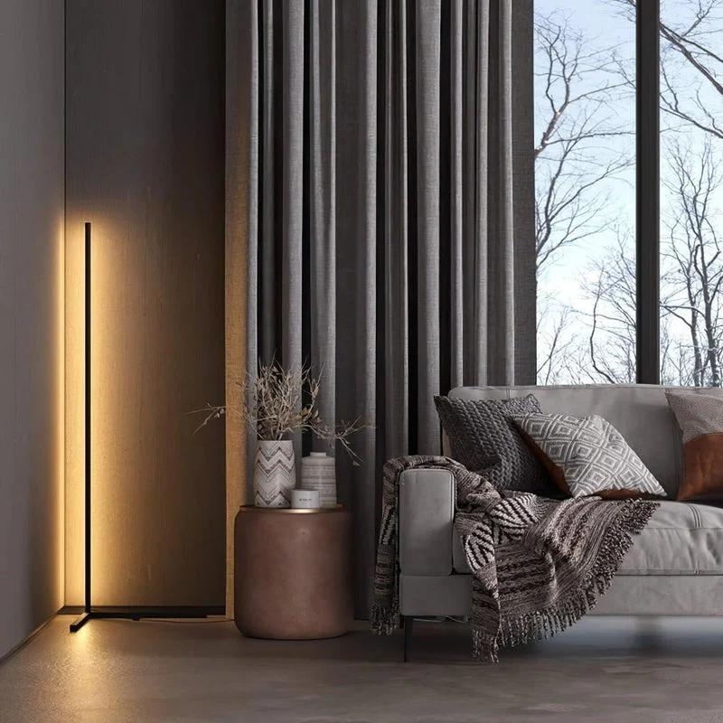 Vloerlamp LED Dimbaar Afstandsbediening 142cm Aluminium Minimalistisch Woonkamer Slaapkamer | Sansoti