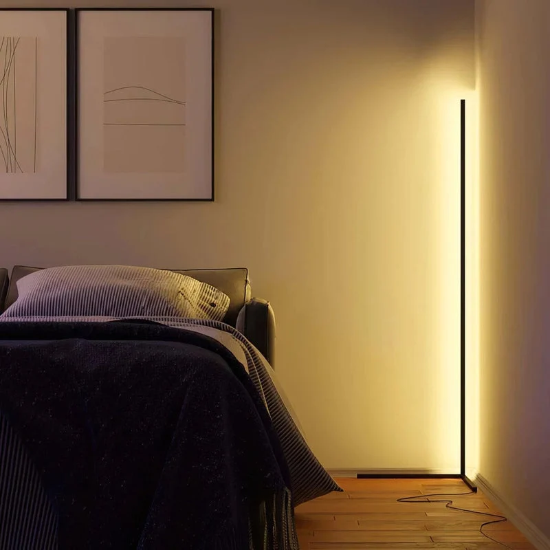 Vloerlamp LED Dimbaar Afstandsbediening 142cm Aluminium Minimalistisch Woonkamer Slaapkamer | Sansoti