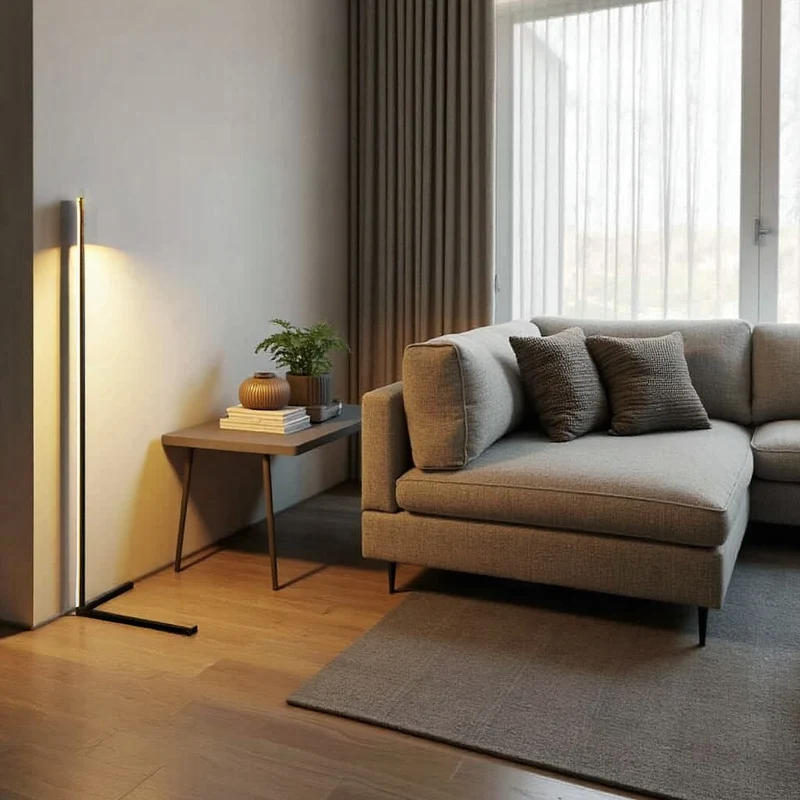 Vloerlamp LED Dimbaar Afstandsbediening 142cm Aluminium Minimalistisch Woonkamer Slaapkamer | Sansoti