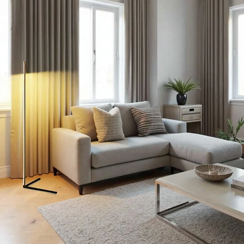 Vloerlamp LED Dimbaar Afstandsbediening 142cm Aluminium Minimalistisch Woonkamer Slaapkamer | Sansoti