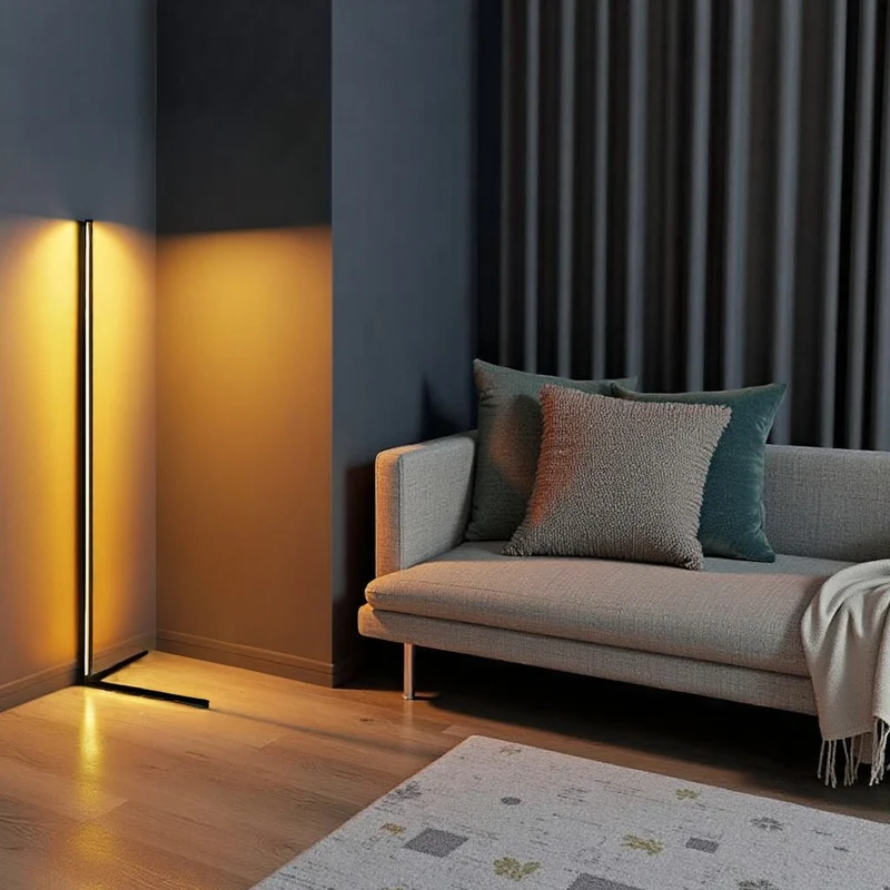Vloerlamp LED Dimbaar Afstandsbediening 142cm Aluminium Minimalistisch Woonkamer Slaapkamer | Sansoti