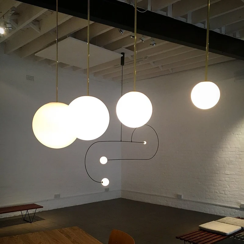Hanglamp Messing Melkglas Plafond Minimalistisch Modern Scandinavisch Hal Eettafel Nachtkastje | Sansoti