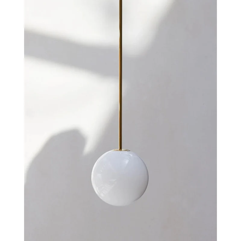 Hanglamp Messing Melkglas Plafond Minimalistisch Modern Scandinavisch Hal Eettafel Nachtkastje | Sansoti