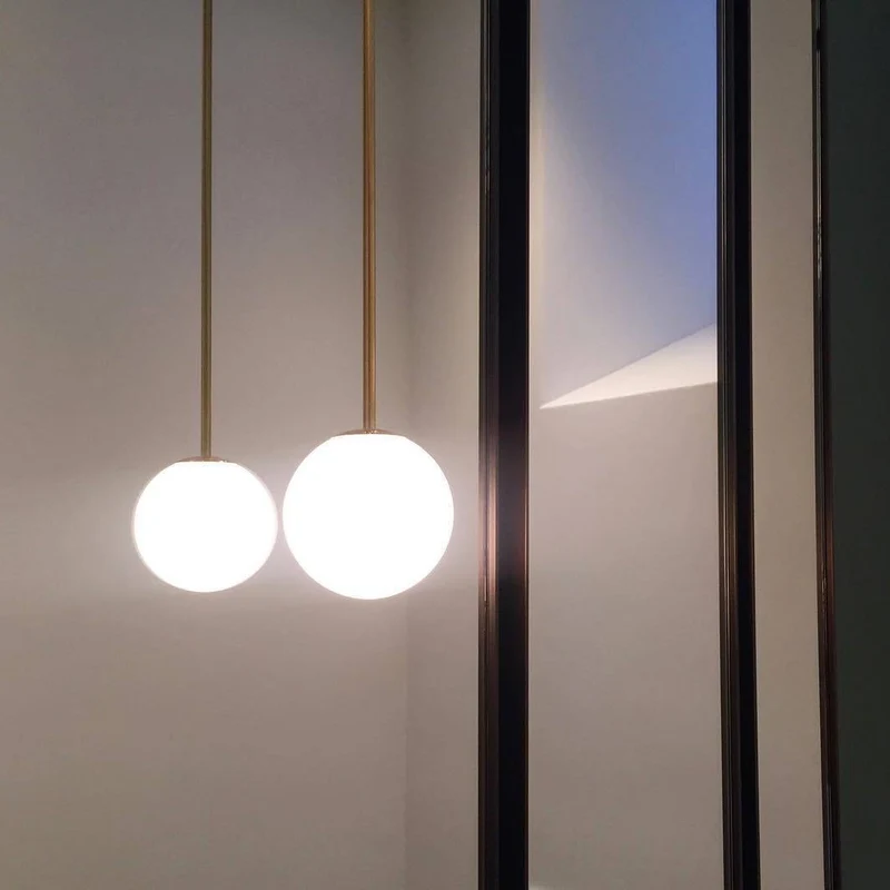 Hanglamp Messing Melkglas Plafond Minimalistisch Modern Scandinavisch Hal Eettafel Nachtkastje | Sansoti