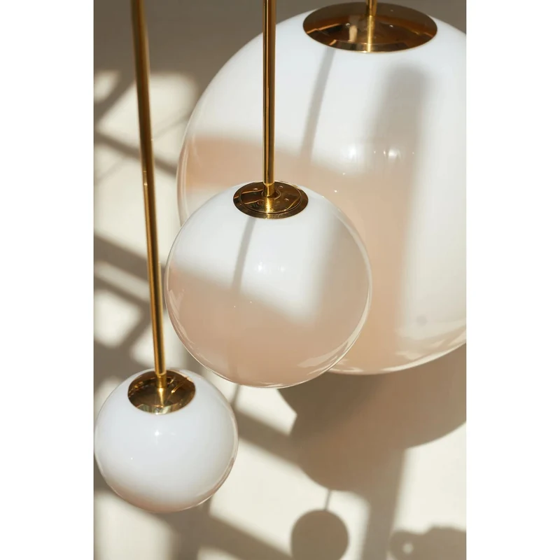 Hanglamp Messing Melkglas Plafond Minimalistisch Modern Scandinavisch Hal Eettafel Nachtkastje | Sansoti