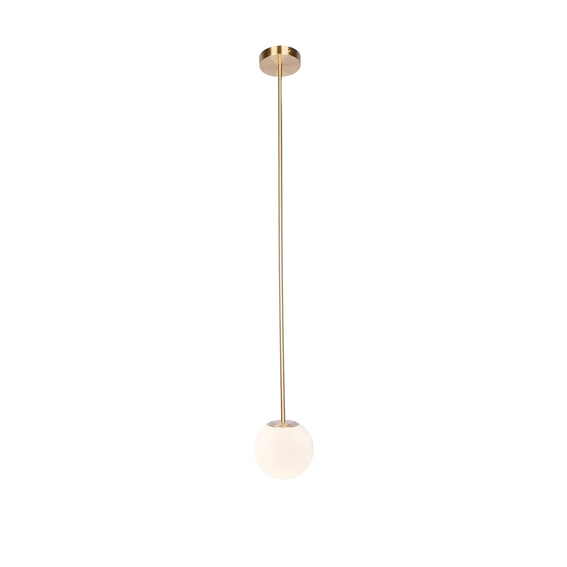 Hanglamp Messing Melkglas Plafond Minimalistisch Modern Scandinavisch Hal Eettafel Nachtkastje | Sansoti