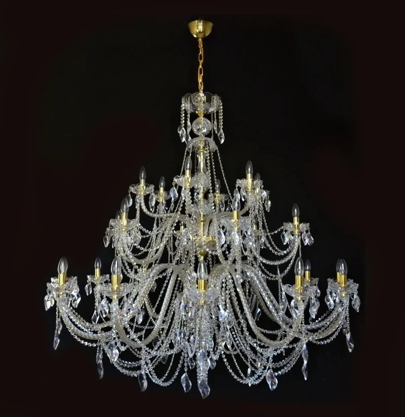 Casa Padrino Luxus Barock Kristall Kronleuchter Gold Ø 150 x H. 140 cm - Prunkvolle Messing Kronleuchter mit böhmischem Kristallglas - Barock Möbel - Edel & Prunkvoll